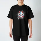 青ノ樹のびしゃっと狐面 Regular Fit T-Shirt