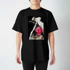 MUGEN ARTの小原古邨　牡丹に鶯　Ohara Koson / Siberian bluechat next to a peony  スタンダードTシャツ