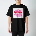 なきむしいもむしのいもむしりっぷ(赤ピンク)黒 スタンダードTシャツ