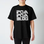 mf@PomPomBlogのPom City Four Logo（white） Regular Fit T-Shirt