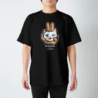 4_days_offのパームボールの握り方 白文字 スタンダードTシャツ