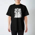 greetenのアート猫　モノクロ　 Regular Fit T-Shirt