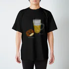 Handgestrickt Ju shopのBrezel und Bier ／ブレッツェル＆ビール【白文字】 スタンダードTシャツ