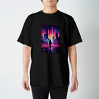 RetroRevive Treasuresのサイバーエレクトリックシティ スタンダードTシャツ