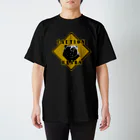 PALA's SHOP　cool、シュール、古風、和風、のCAUTION- Bear　４ Regular Fit T-Shirt