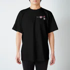 mon shu shu もんしゅしゅのきゅんなうさちゃん　ロミオ&ジュリエット（ジュリエット）文字白　ピンクハート Regular Fit T-Shirt
