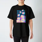 もんぴのアトリエの歌う羊がわらわらわら　縦型デザイン スタンダードTシャツ