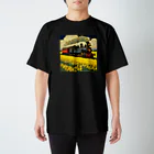 日本の風景 COOL JAPANの日本の風景:SL 蒸気機関車、Japanese senery:SL Steam locomotive Regular Fit T-Shirt