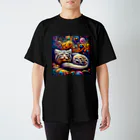 manul-of-the-worldのPsychedelic pallas cat スタンダードTシャツ