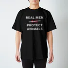 Let's go vegan!のReal men protect animals Regular Fit T-Shirt