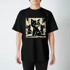 スタイル112の黒猫　キュビズム01 Regular Fit T-Shirt