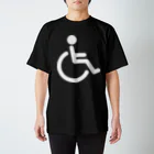 お絵かき屋さんの車椅子マーク（白） Regular Fit T-Shirt