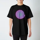 Psylenceの渦巻き ネオン ピンクパープルグラデーション スタンダードTシャツ