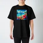 日本の風景 COOL JAPANの日本の風景:沖縄の海でゆんたく、Japanese scenery: Relaxing on the sea in Okinawa Regular Fit T-Shirt