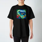 日本の風景 COOL JAPANの日本の風景:沖縄渡嘉志久ビーチの泳ぐ海がめ、Japanese scenery: Sea turtles swimming at Tokashiki Beach,Okinawa Regular Fit T-Shirt