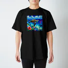 日本の風景 COOL JAPANの日本の風景:沖縄渡嘉志久ビーチの泳ぐ海がめ、Japanese scenery: Sea turtle swimming at Tokashiki Beach, Okinawa Regular Fit T-Shirt