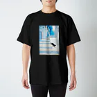 片渕 ゆりの絵画のような黒猫 Regular Fit T-Shirt