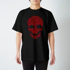 クロート・クリエイションの白骨の御文のスカル赤 Regular Fit T-Shirt