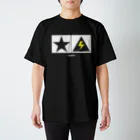 highvoltagewearsのThunder and Star 黒 スタンダードTシャツ