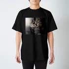 NK−Photoのイケメン猫　銀 スタンダードTシャツ