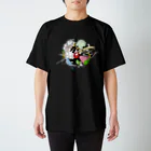 知らないおぢさんのスーパー天変地異おでかけ(黒系) スタンダードTシャツ