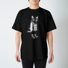 llotollのガスマスクを付けた猫（白） スタンダードTシャツ