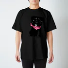 creamSODAの黒パグのペコ スタンダードTシャツ