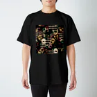 DXMOUVE(ドゥモーヴェ)の狂気の舞台仮面総柄GN スタンダードTシャツ