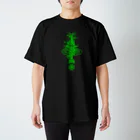 W.S.E.のWSEオリジナル　彫師デザイン　緑プリント スタンダードTシャツ