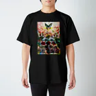 Yukinko Akira factoryのバラと蝶の風景 スタンダードTシャツ