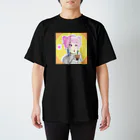 らいおん's SHOPのタピる女の子 スタンダードTシャツ