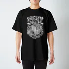 Y's Ink Works Official Shop at suzuriのRising sun Crow (White Print) Regular Fit T-Shirt