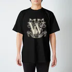 レトロネコ雑貨 華鳥風月のレトロネコ　イニシャルTシャツ W スタンダードTシャツ