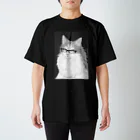 nya-mew（ニャーミュー）の眼鏡ニャン子（めがねにゃんし） スタンダードTシャツ