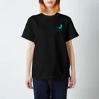 motchamのヤモリ シルエット ロゴ (  ルミナスブルー ) Regular Fit T-Shirt