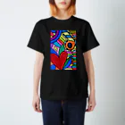 結華の障害者アート 手描きイラスト カラフル ハート Regular Fit T-Shirt