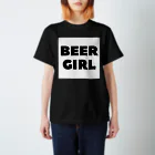 BEERのビールガール_黒字(白背景) Regular Fit T-Shirt