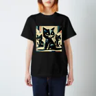 スタイル112の黒猫　キュビズム01 Regular Fit T-Shirt