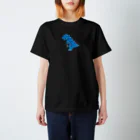 よしのSUZURI SHOPの黒い背景にあわせたいきょうりゅう Regular Fit T-Shirt