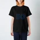 ふしめTシャツの50歳のふしめ (Blue) スタンダードTシャツ