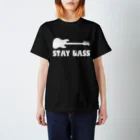 ベース会ONLINE SHOPのSTAY BASS（白ロゴ） スタンダードTシャツ