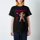 atelier-QのFLYING PINKY ROSES-VANILA スタンダードTシャツ