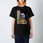 harupink🌸ペット似顔絵illustの好きな豆苗をふみ、えらそうな文鳥さん Regular Fit T-Shirt