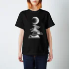 SAToMiのTo MOON(白) Regular Fit T-Shirt