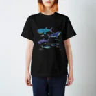Kinkadesign うみのいきものカワイイShopの太平洋のサメ スタンダードTシャツ
