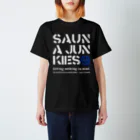 SAUNA JUNKIES | サウナジャンキーズのビッグ・ロゴタイプ（白プリント） Regular Fit T-Shirt