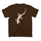 LalaHangeulのJapanese gecko(ニホンヤモリ)　英語デザイン Regular Fit T-Shirtの裏面