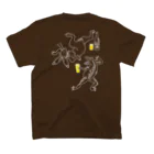 ビールとアート TM-3 Designの名画 × BEER：バックプリント・左胸ロゴ入（鳥獣戯画）白線画 Regular Fit T-Shirtの裏面