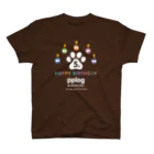 (\( ⁰⊖⁰)/) esaのpplog 5歳 🐾おめでとう スタンダードTシャツ