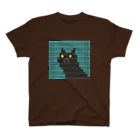 きなこしあんこの眼が光る黒猫 スタンダードTシャツ